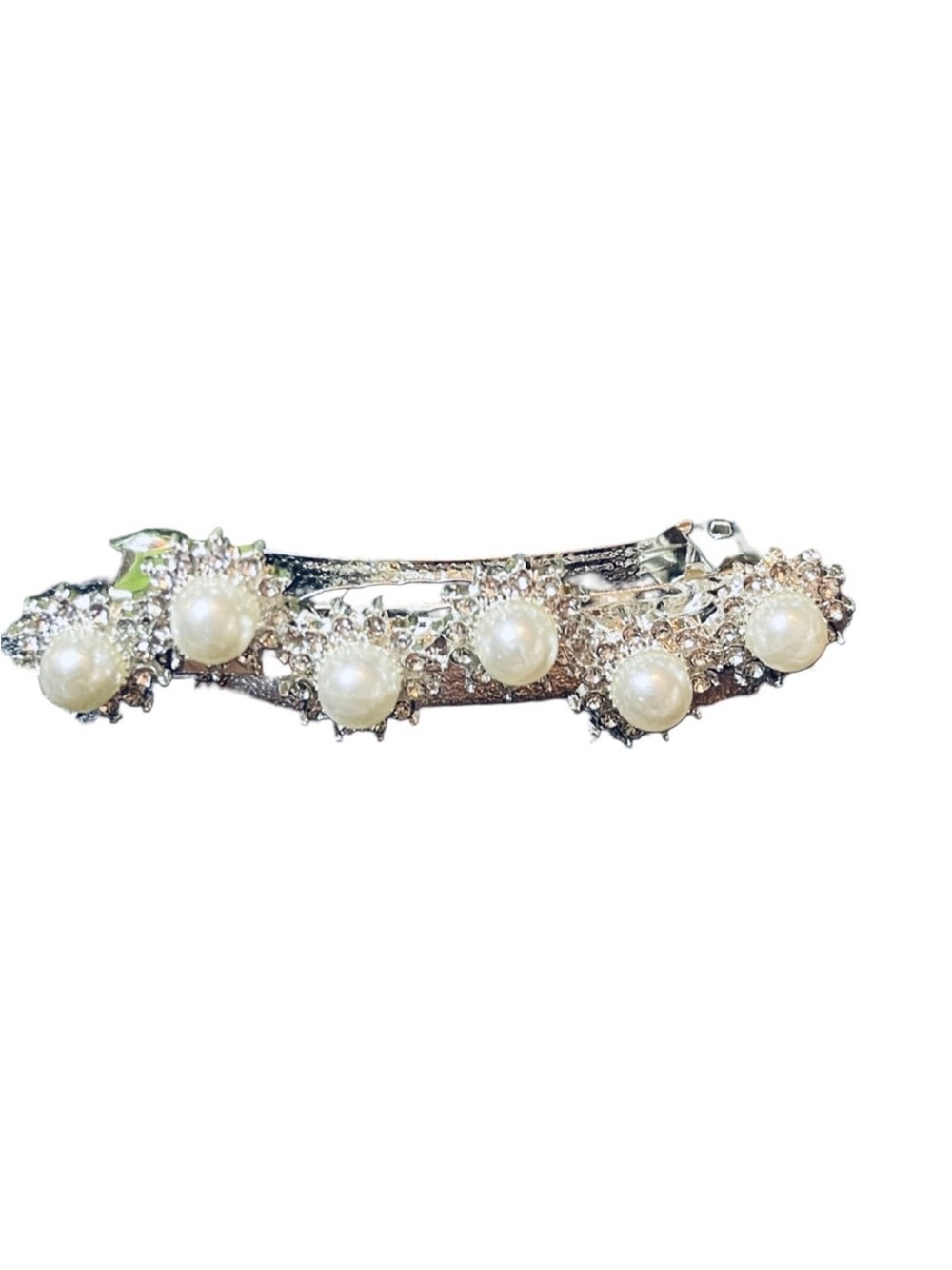 Elegant Silver Hair Clip with Pearls FINAL PRICE DROP